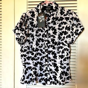 Collectif x ModCloth Just a Little Batty Peplum Blouse